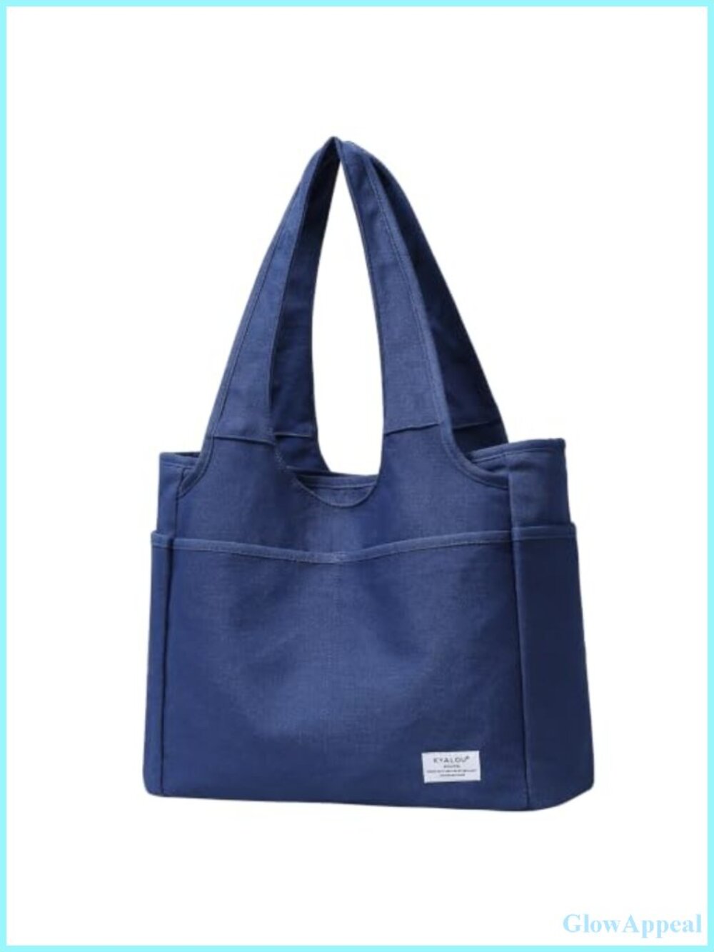 Large Canvas Tote Bag with 13 Pockets, Water Resistant, Shoulder Straps for